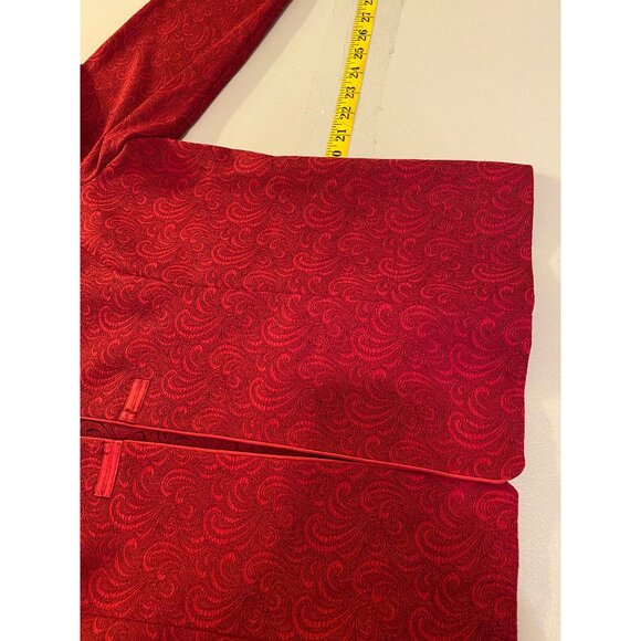Miss Dorby Red Brocade 2-Piece Sleeveless Dress & Jacket Set Size 12 - Picture 13 of 16